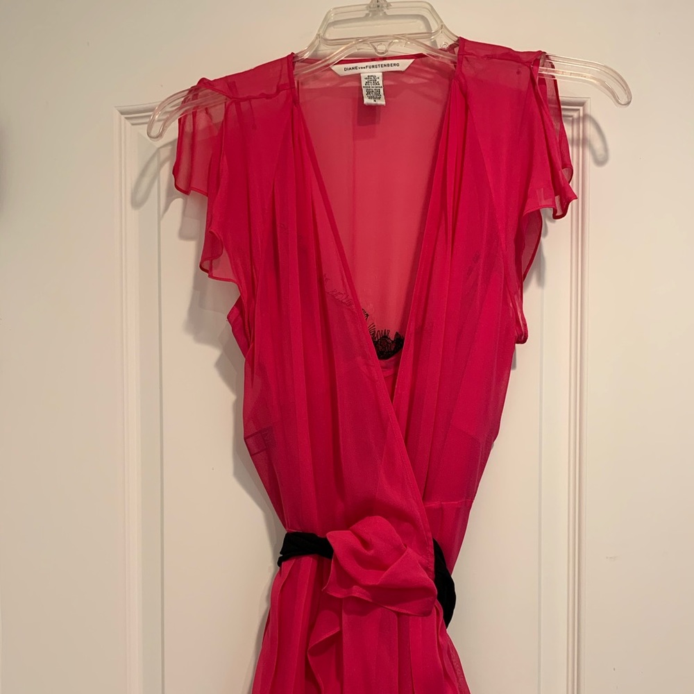 Diane Von Furstenberg pink ruffle dress
